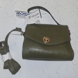 Vegan Olive Green Crossbody Bag New With Tags